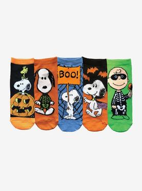 Peanuts Halloween No-Show Socks 5 Pair, , hi-res